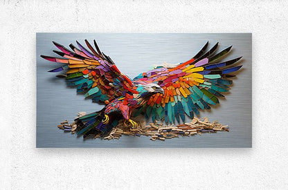 Aerial Majesty: Osprey in Fluorescent Mosaic - Cosas y Punto