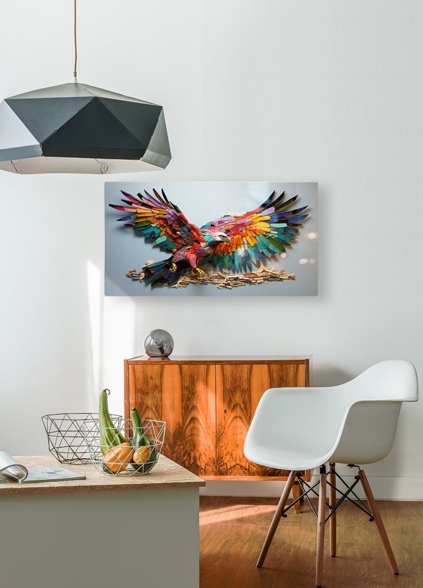 Aerial Majesty: Osprey in Fluorescent Mosaic - Cosas y Punto
