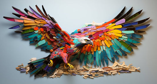 Aerial Majesty: Osprey in Fluorescent Mosaic - Cosas y Punto