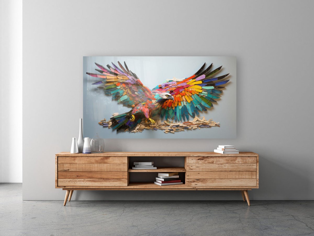 Aerial Majesty: Osprey in Fluorescent Mosaic - Cosas y Punto