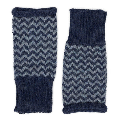 Azul Chevron Knit Alpaca Gloves - Cosas y Punto