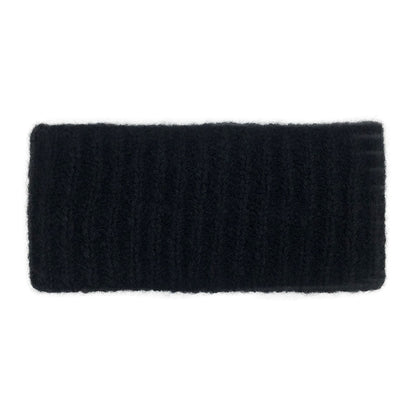 Black Ribbed Alpaca Ear Warmer - Cosas y Punto