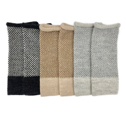 Camel Interwoven Alpaca Gloves - Cosas y Punto