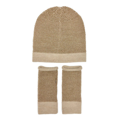 Camel Interwoven Alpaca Gloves - Cosas y Punto