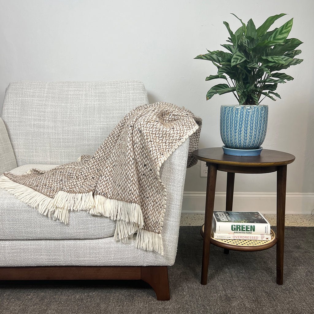 Chunky Camel Weave Alpaca Throw - Cosas y Punto