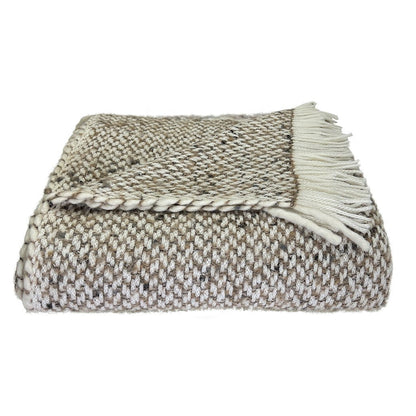 Chunky Camel Weave Alpaca Throw - Cosas y Punto