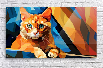 Cubist Whiskers - Vibrant Feline Pop Art - Cosas y Punto