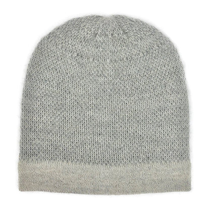 Gray Interwoven Alpaca Beanie - Cosas y Punto
