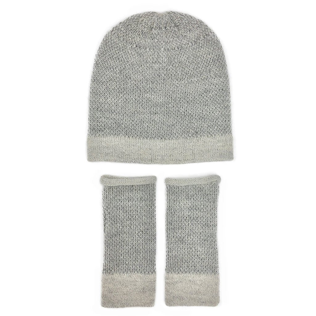 Gray Interwoven Alpaca Beanie - Cosas y Punto