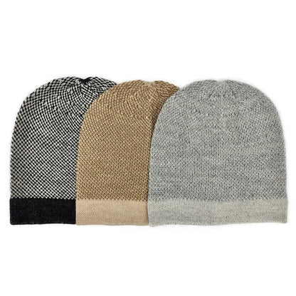 Gray Interwoven Alpaca Beanie - Cosas y Punto