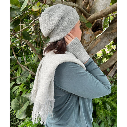 Gray Loop Knit Alpaca Scarf - Cosas y Punto