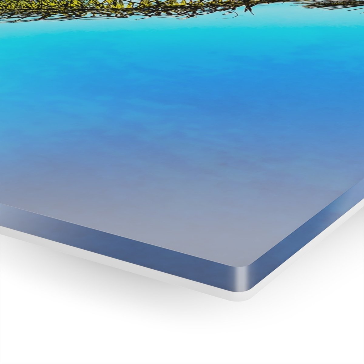 Lone Palm Tree with vibrant skies on Acrylic Glass Wall Art - Cosas y Punto