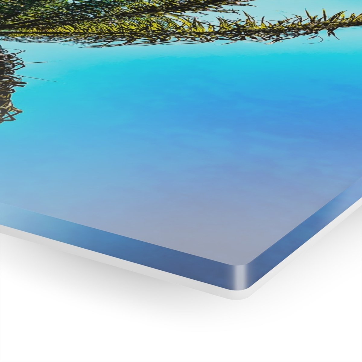 Lone Palm Tree with vibrant skies on Acrylic Glass Wall Art - Cosas y Punto
