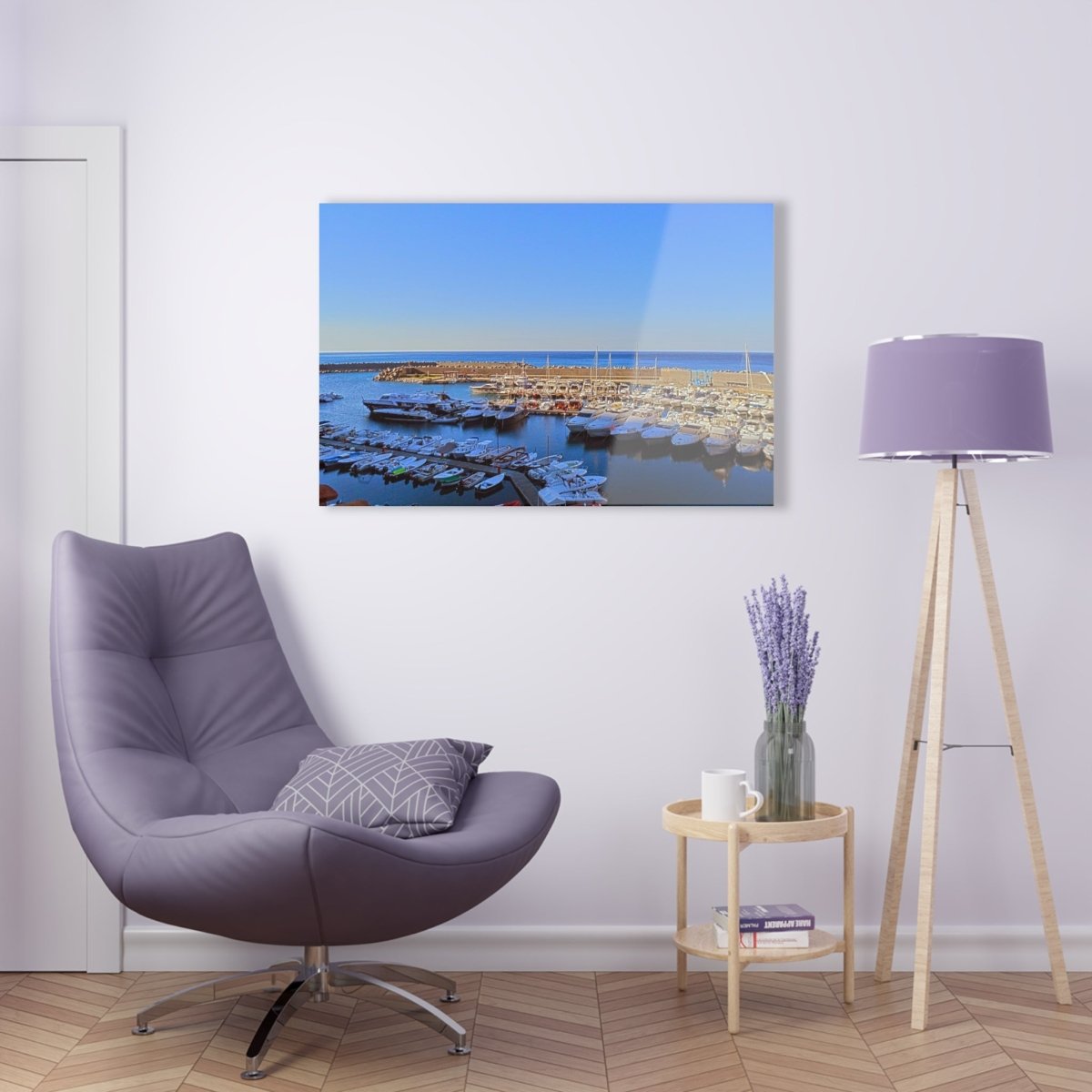 Marina in Maratea Bay on Acrylic Glass Wall Art - Cosas y Punto