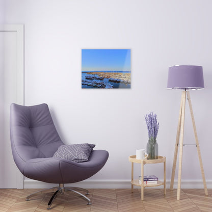 Marina in Maratea Bay on Acrylic Glass Wall Art - Cosas y Punto
