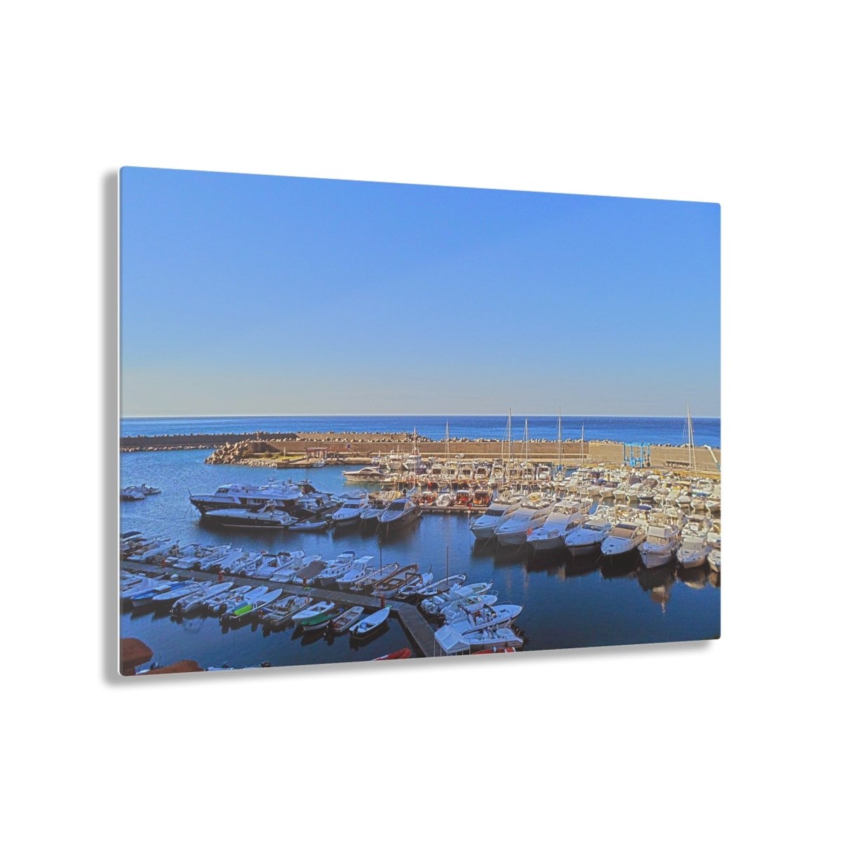 Marina in Maratea Bay on Acrylic Glass Wall Art - Cosas y Punto