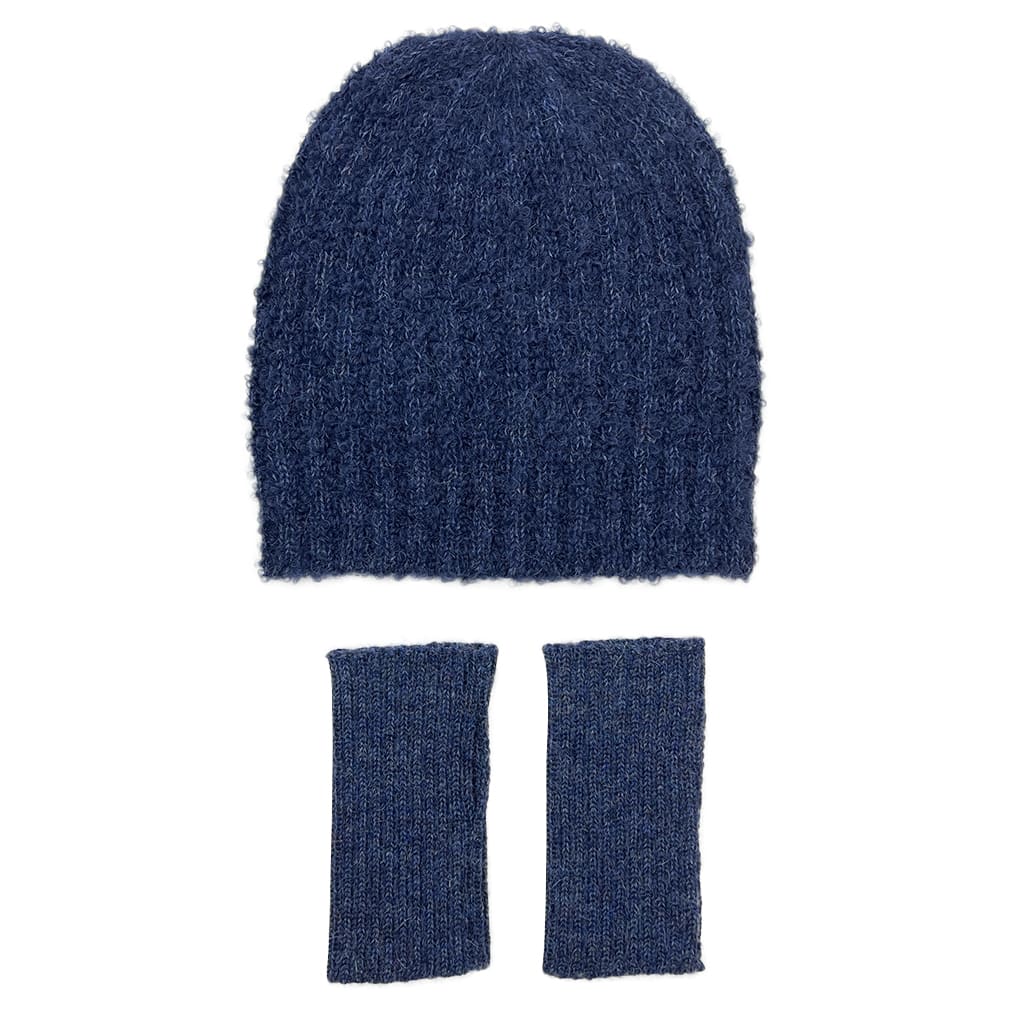 Navy Loop Knit Alpaca Beanie - Cosas y Punto