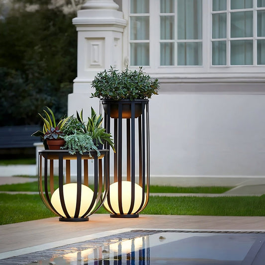 Outdoor Solar Power LED Plant Stand - Cosas y Punto