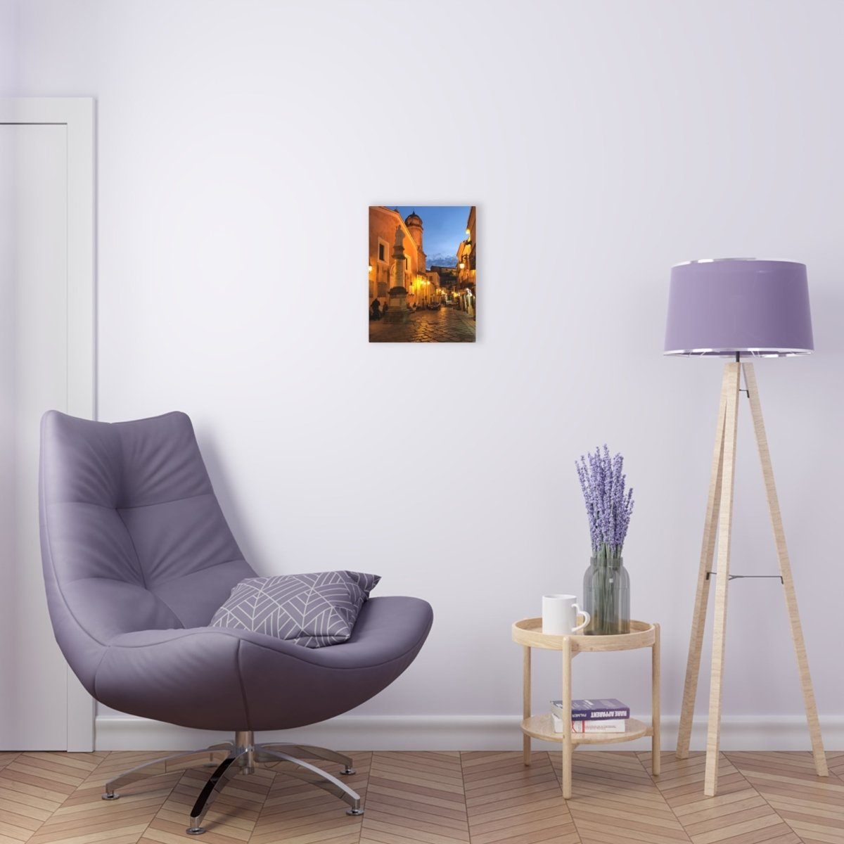 Sarconi, Italy at night on Acrylic Glass Wall Art - Cosas y Punto