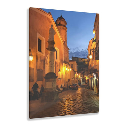Sarconi, Italy at night on Acrylic Glass Wall Art - Cosas y Punto