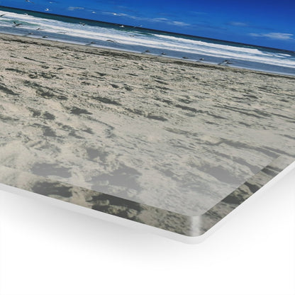 Seagulls on the beach on Acrylic Glass Wall Art - Cosas y Punto