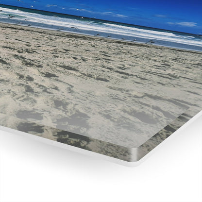 Seagulls on the beach on Acrylic Glass Wall Art - Cosas y Punto