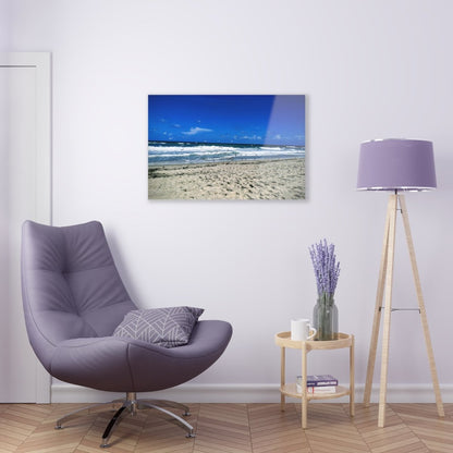 Seagulls on the beach on Acrylic Glass Wall Art - Cosas y Punto