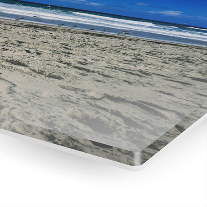 Seagulls on the beach on Acrylic Glass Wall Art - Cosas y Punto
