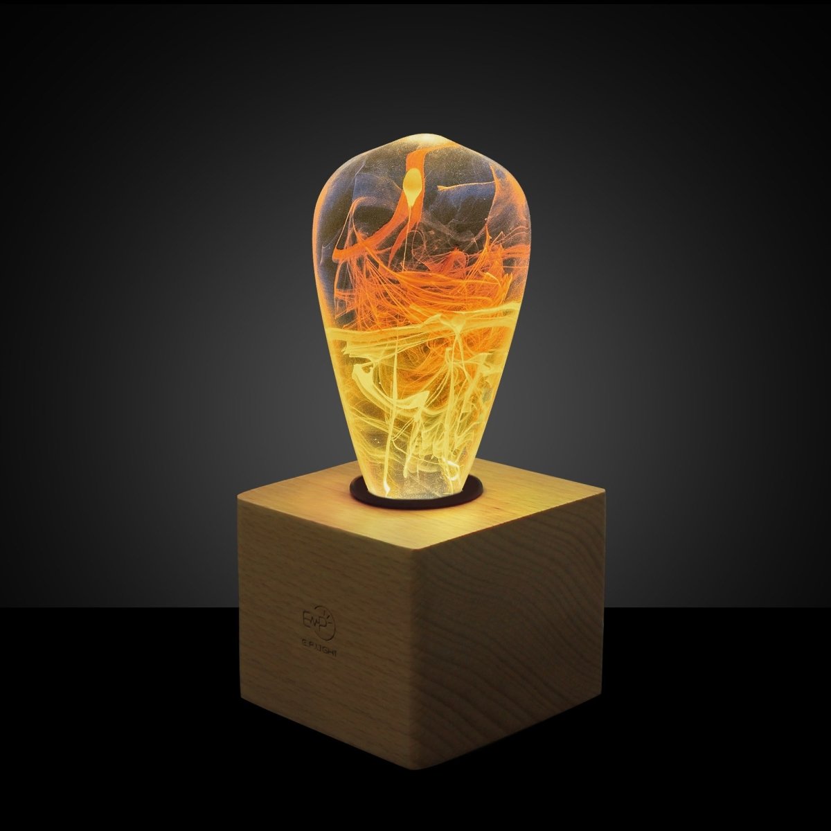 Table Lamp with Resin LED Lightbulb - Solar Corona - Cosas y Punto